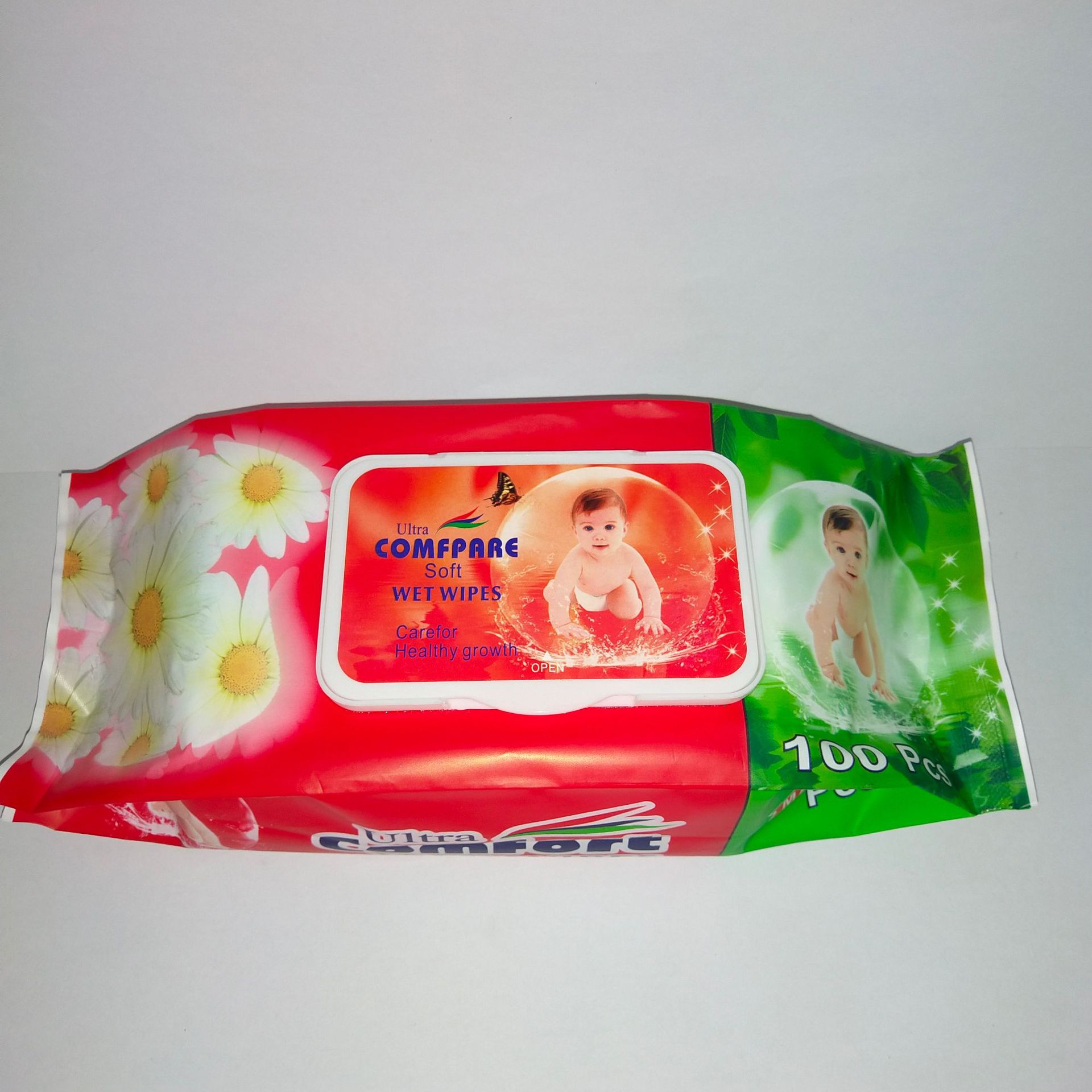 Baby Wipes 100 Draw With Lid Hand Mouth Wholesale Fragrant-Free Newborn Baby Butt Wet Paper Specification drawing