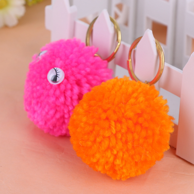新款热销5CM毛线球 钥匙扣/包包/手机挂件配饰品 爆款毛毛球