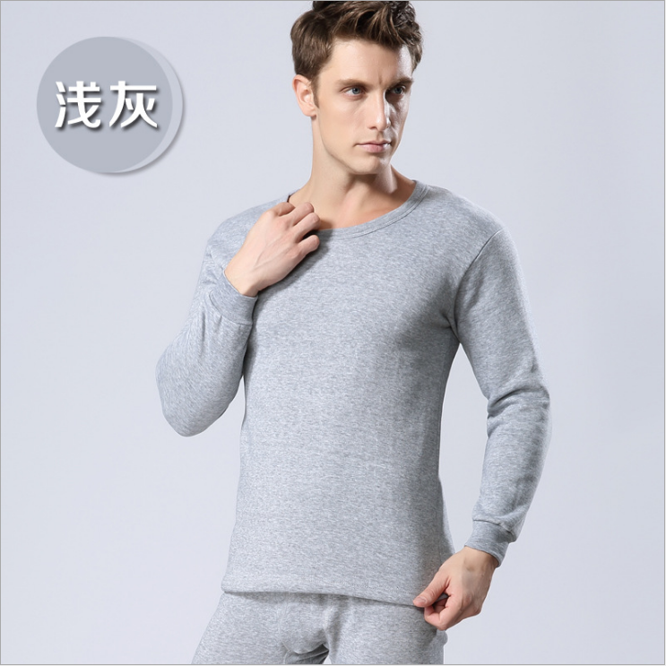Hot-selling autumn and winter clothing and long Johns set, solid color round-neck men's and women's thickened and fleece thermal underwear set Application Scenario