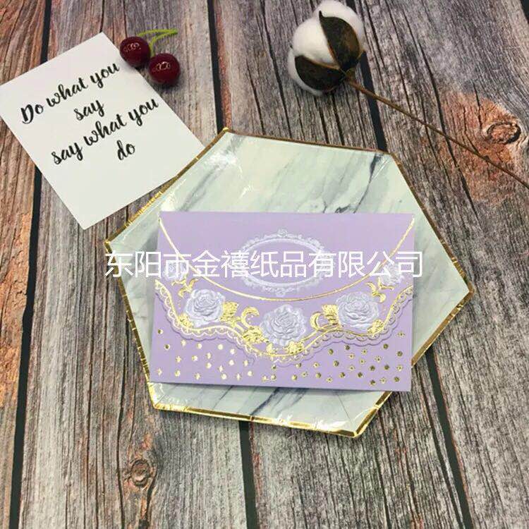 Factory direct sales, customization and wholesale of high-end gold-embossed banquet invitation letters with exquisite printed circular patterns details Picture