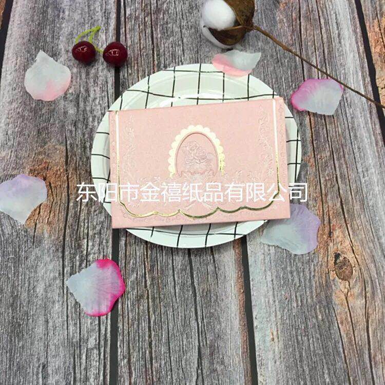 Factory direct sales, customization and wholesale of high-end candy-colored printed and gold-embossed wedding invitations/banquet invitations Specification image