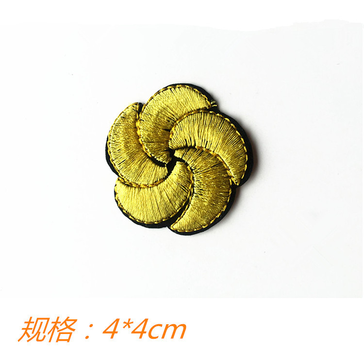 Factory Direct Sales. Clothing Accessories Embroidery Patch. Fashion Patch Chinese Wind Three Color Small Flower Patch Specification drawing