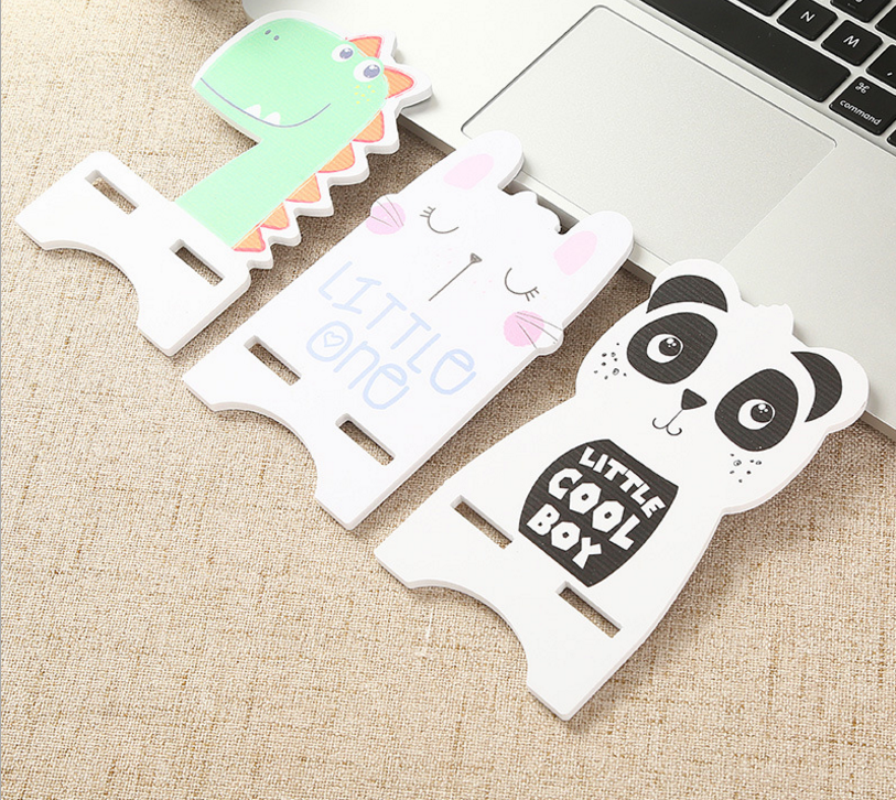 Korean-style creative phone stand, cute cartoon wooden phone bracket, phone holder, universal for mobile phones details Picture