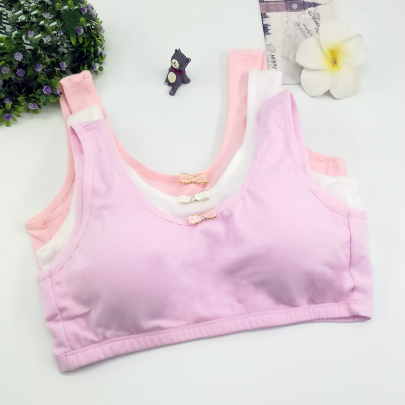 Cotton wide-shouldered sponge bra for girls with growing period cotton glazed student vest for middle and high school girls 8895