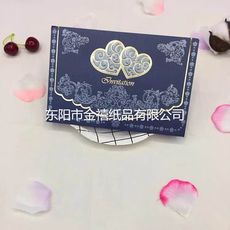 Jinxi Paper Products Factory offers direct sales of high-end candy-colored gilded wedding invitations and banquet invitations for customization and wholesale details Picture