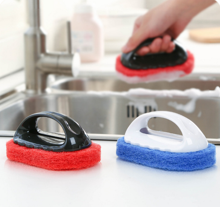 Handle Strong decontamination sponge Hard bottom cleaning brush Cooktop bathroom bathtub brush Floor tile wipe