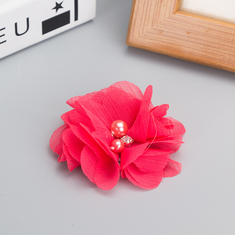 雪纺手缝珠花 diy手工花 鞋子帽子头饰配件胸针辅料花细节图