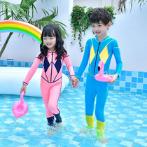 New children's swimsuit Girls one-piece long sleeve sun protection swimsuit boys swimsuit diving jellyfish suit diving suit