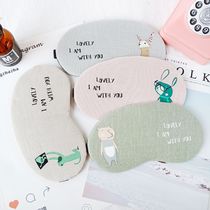 Cute animal cartoon sleep mask eye mask Cold hot compress ice cotton flax breathable eye mask