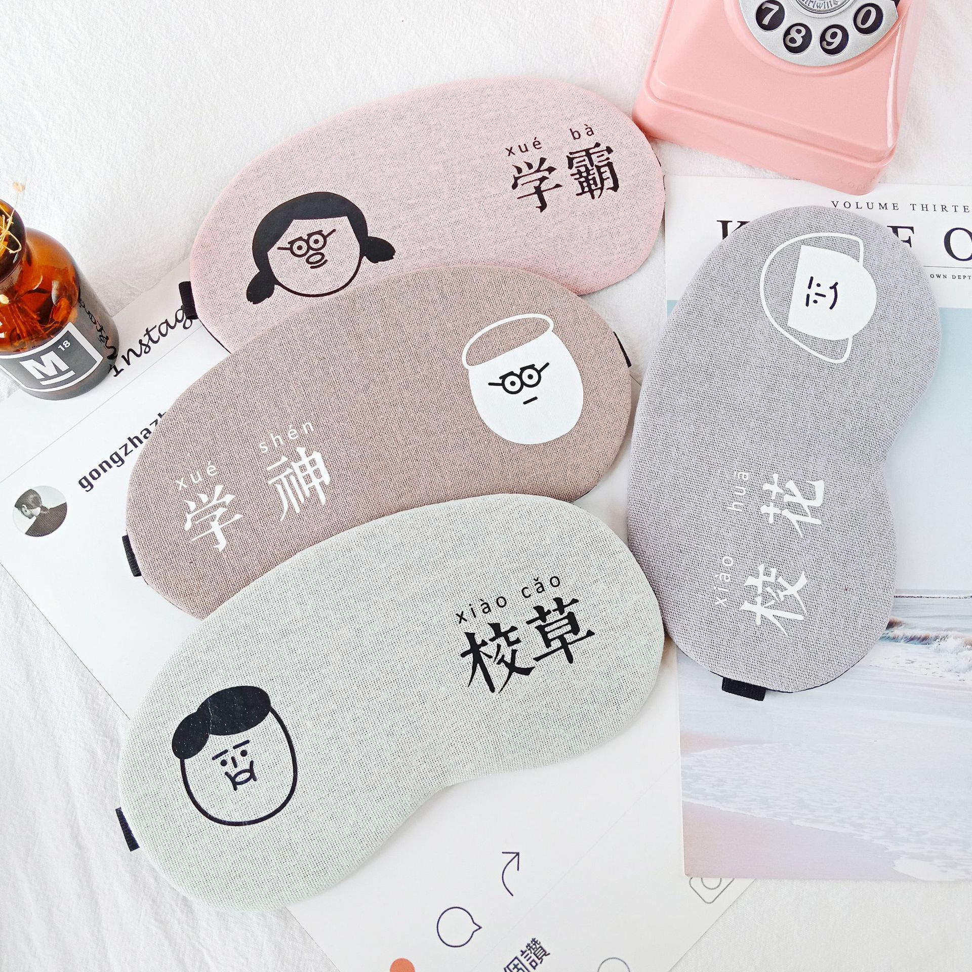 Personality summer cool breathable men and women ice sleep cute cartoon blackout sleep eye mask wholesale