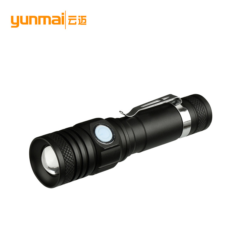 CREE T6强光手电筒 变焦远射USB充电手电筒 迷你便携手电图