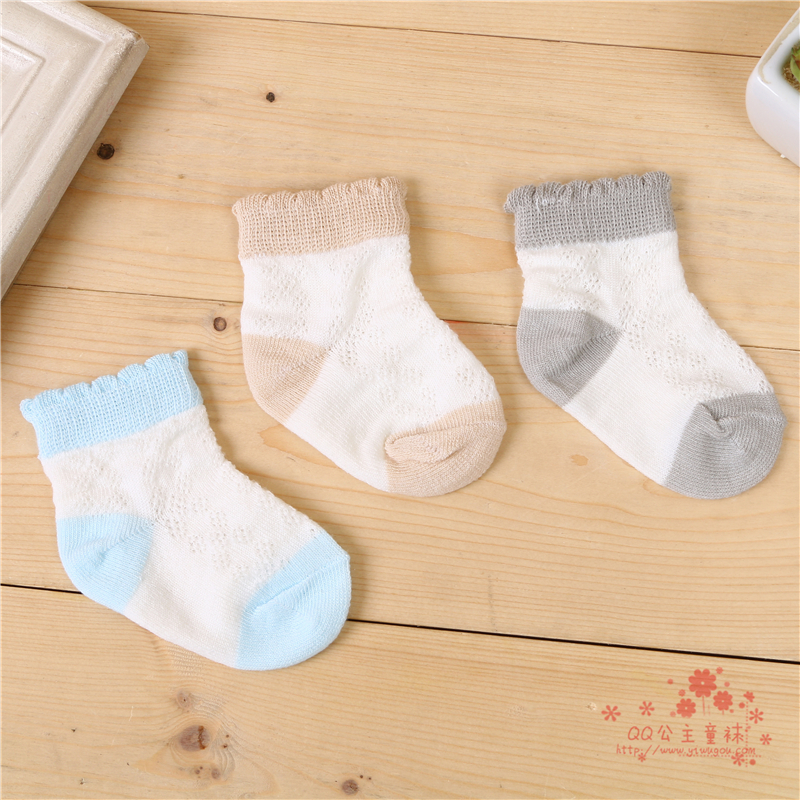 宝宝袜子夏季纯棉0-1-3岁婴儿松口夏天薄袜网眼透气儿童袜6-12月产品图