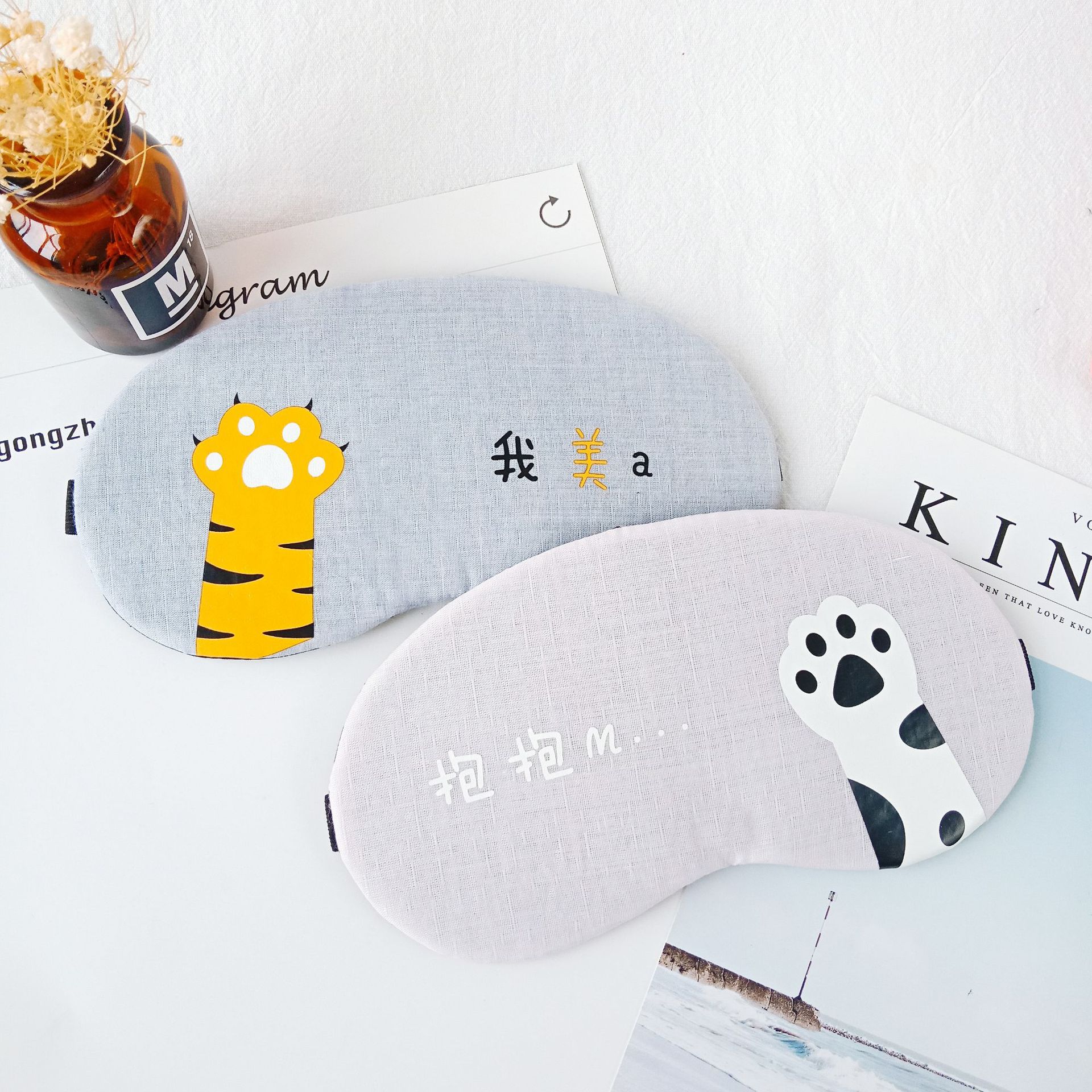 Cute animal cartoon sleep blackout eye mask, cold and hot compress ice eye mask, cotton and linen breathable eye protection mask Application Scenario