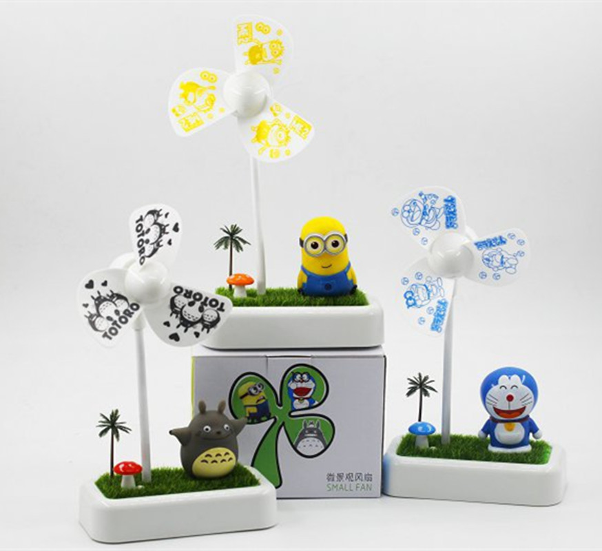 Minions Totoro Jingle USB charging mini cartoon micro landscape fan Creative desktop fan