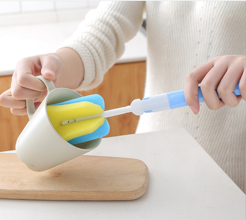 Sponge long handle cup brush Clean cup brush Brush cup Clean bottle brush decontamination cup brush with replacement head