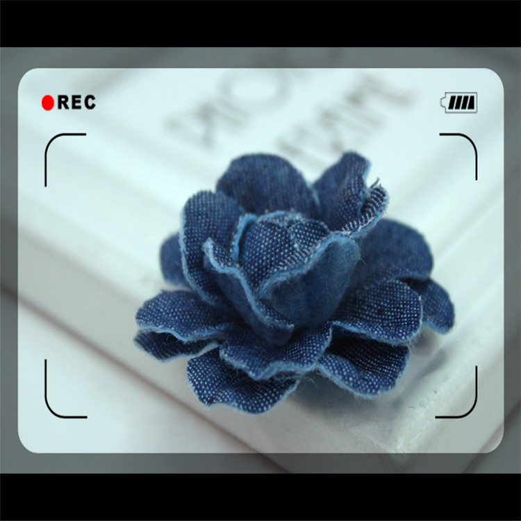 New Korean Version Of Microfiber Diy Handmade Hair Accessories Materials Semi-Finished Denim Camellia Cloth Flower Accessories Batch Specification drawing
