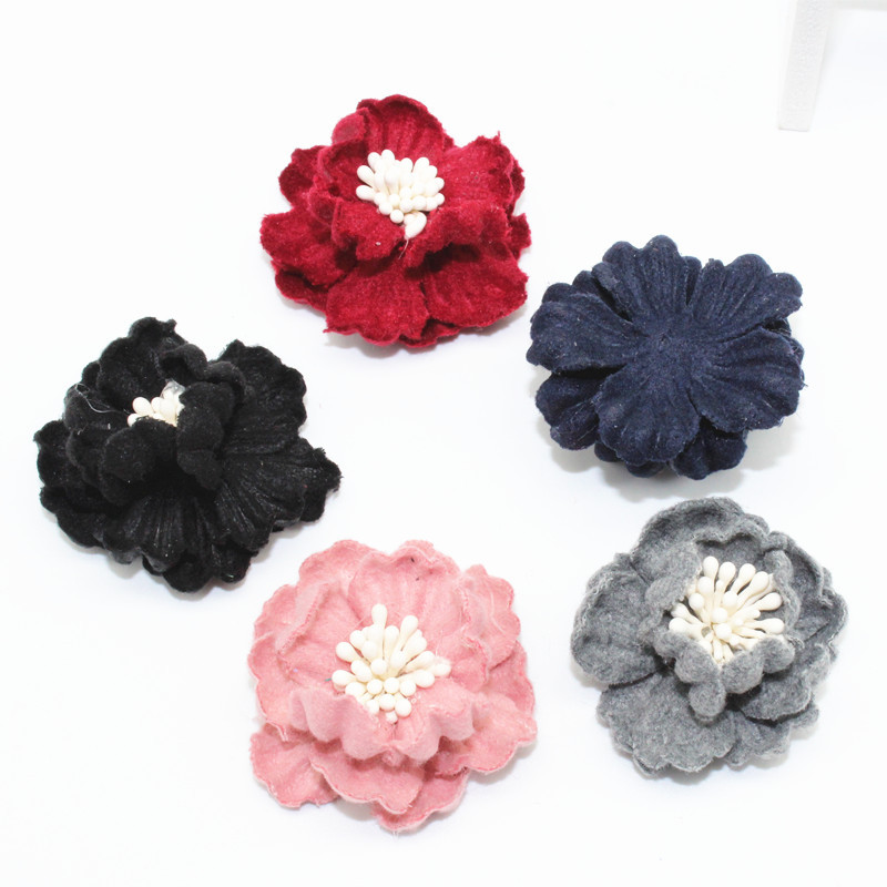 韩版发饰diy呢料花朵配件手工饰品材料辅料配饰服装厂家直销批发产品图