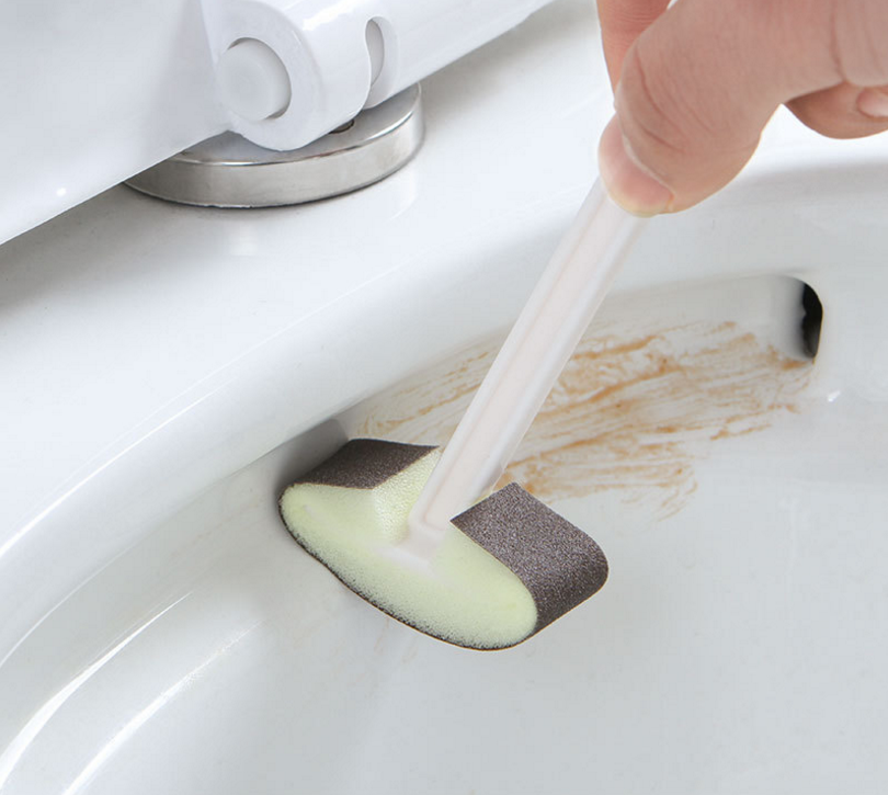 Toilet brush no dead corner free perforation-free emery crevice brush Toilet toilet cleaning grinding cleaning brush 2 sets