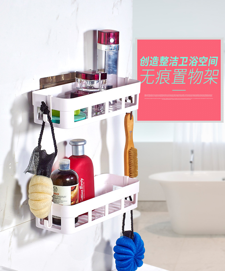Bathroom Bathroom Storage Shelf Storage Shelf Washstand Suction Wall Storage Shelf Free Of Drilling