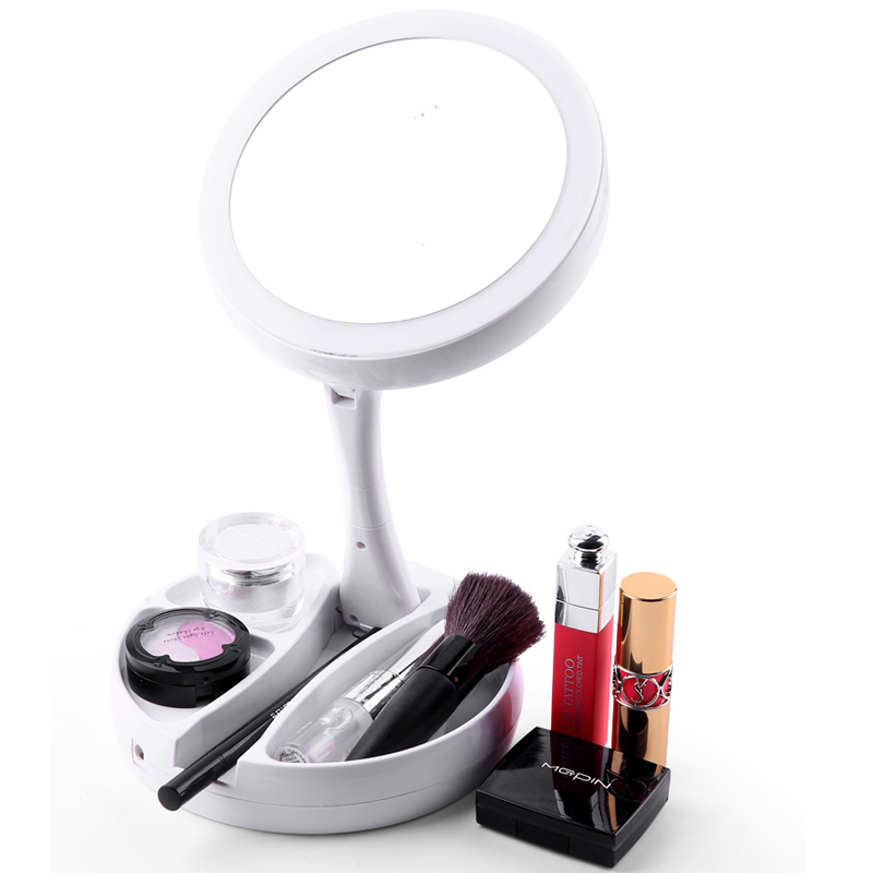 LED makeup mirror with light, desk folding makeup mirror, dressing mirror, dormitory princess mirror, desk light, portable mirror Application Scenario