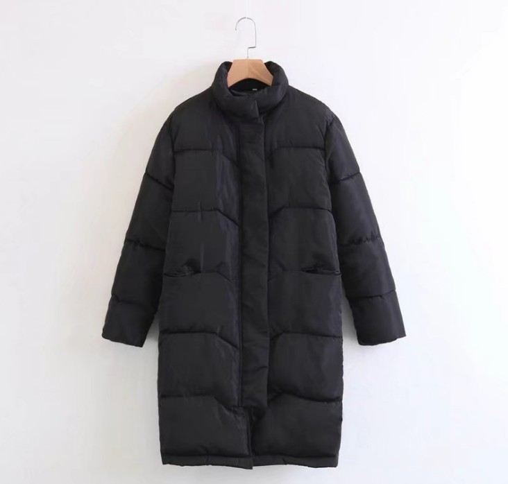 Winter foreign trade women's mid-length down cotton-padded jacket, large-sized student cotton-padded jacket, thickened straight-leg cotton-padded jacket Specification image