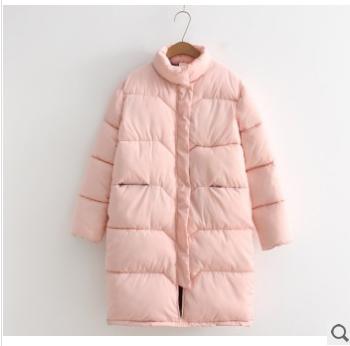 Winter foreign trade women's medium long down padded jacket large size student padded jacket with thick straight padded jacket