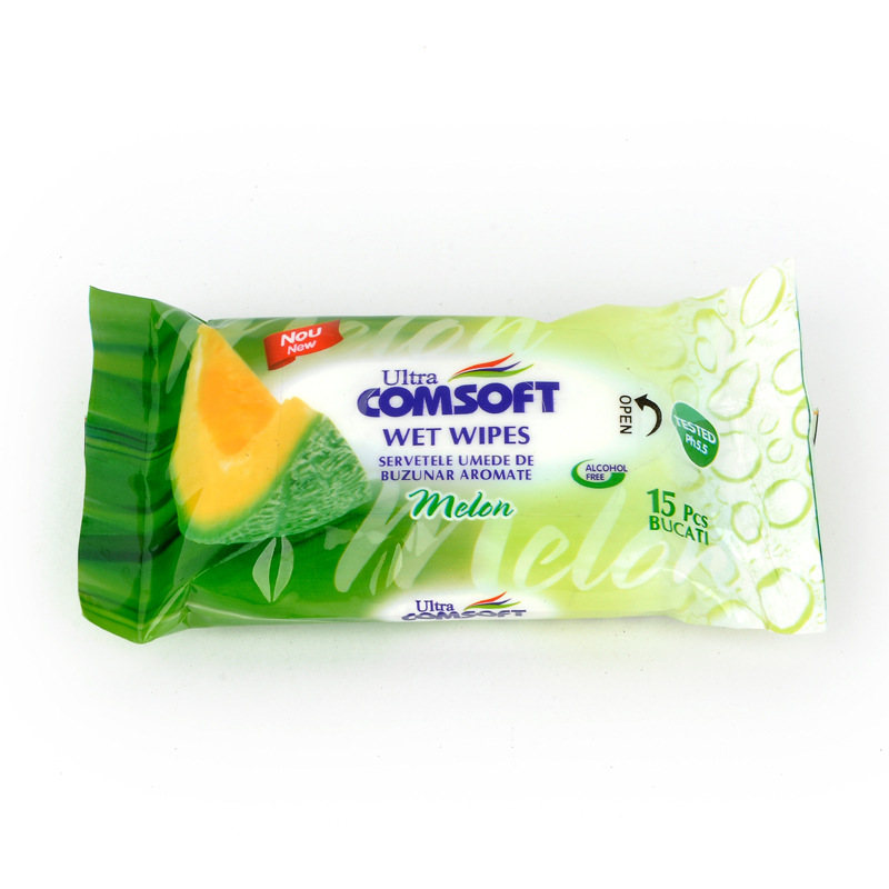Fruit-flavored 15-piece cleaning wet wipes, portable small packs, wet wipes, bulk sales, wet wipes manufacturer wholesale Specification image