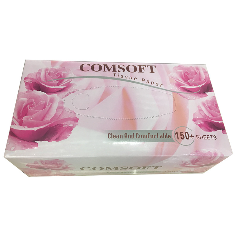 Wholesale of 150-pack unscented facial tissues, three-layer solid wood pulp napkins from the manufacturer details Picture
