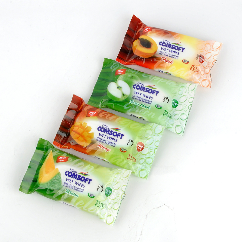 水果味清洁湿巾/便携式小包湿巾纸 /支持定制logo产品图