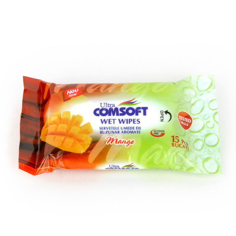 Fruit-flavored 15-piece cleaning wet wipes, portable small packs, wet wipes, bulk sales, wet wipes manufacturer wholesale Application Scenario