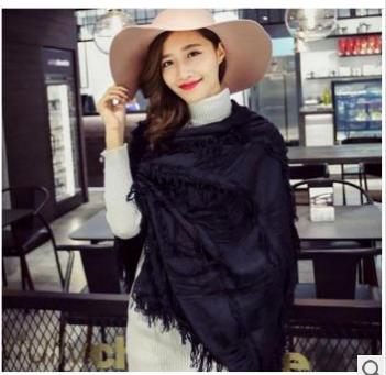 Fay Wong do old fringed woolen scarf shawl dual use solid color long female beggar's towel