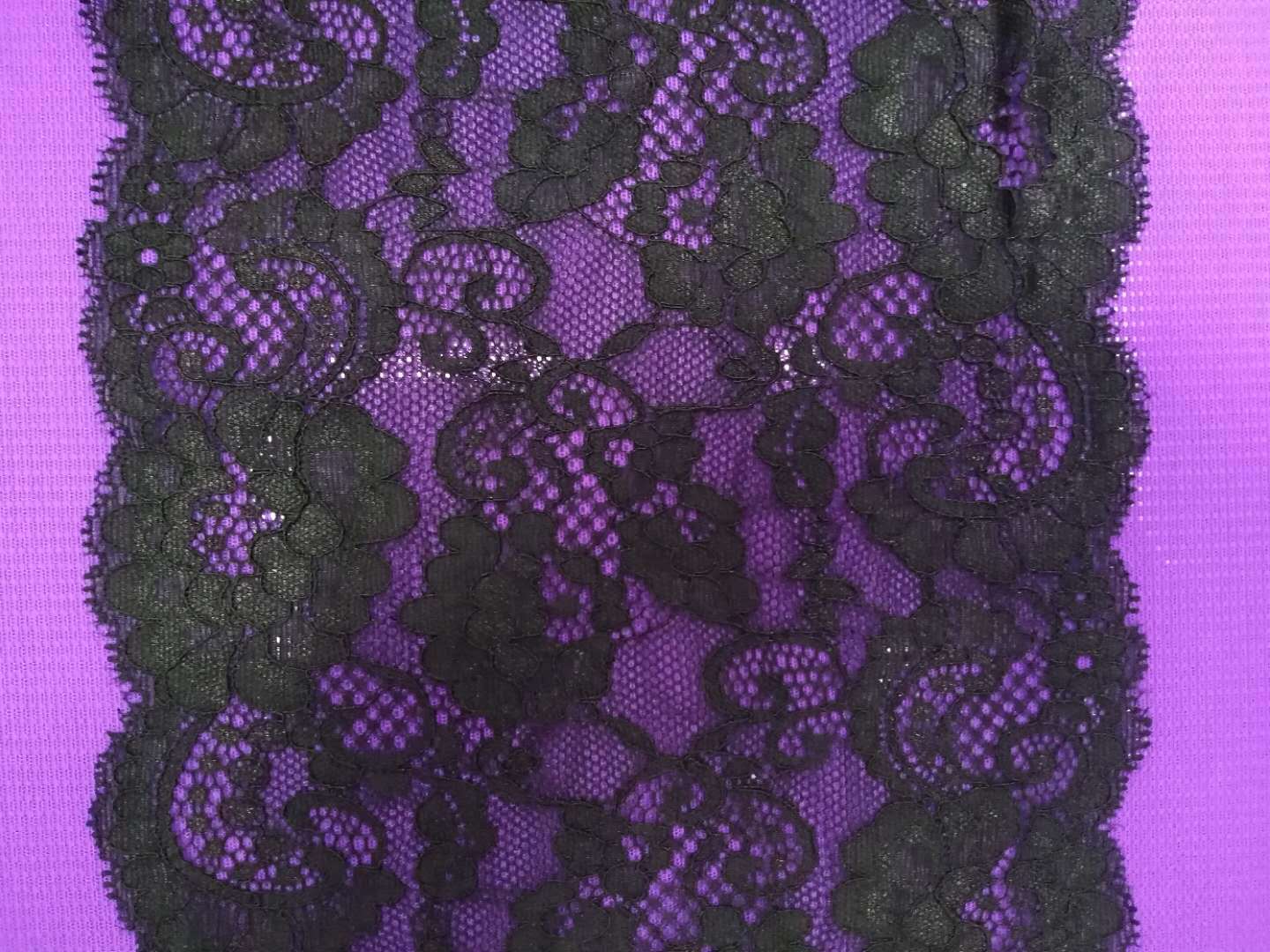 Fujian Longxing Lace Factory Direct Sales Professional warp knitted elastic wide edge 18 cm, Product number: 6081 details Picture