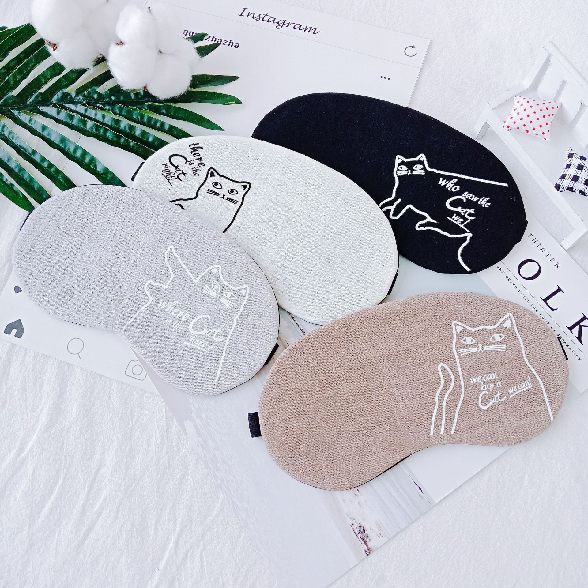 Cute cartoon animal sleep shading, cold and hot compress, ice eye mask, cotton and linen breathable eye mask