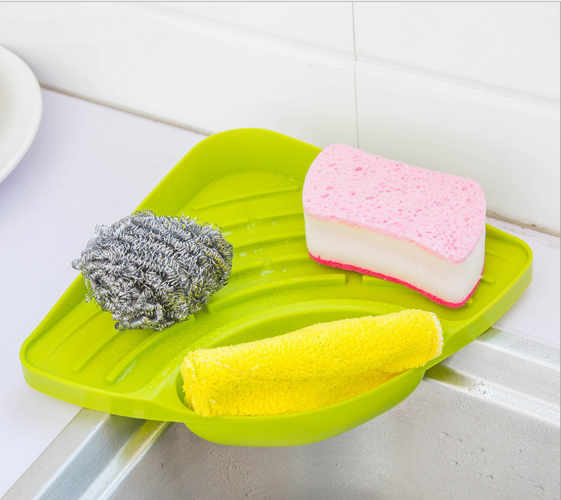 Triangular kitchen storage rack, sink, draining rack, thickened plastic storage rack, draining basket, organizing rack, hanging basket Application Scenario