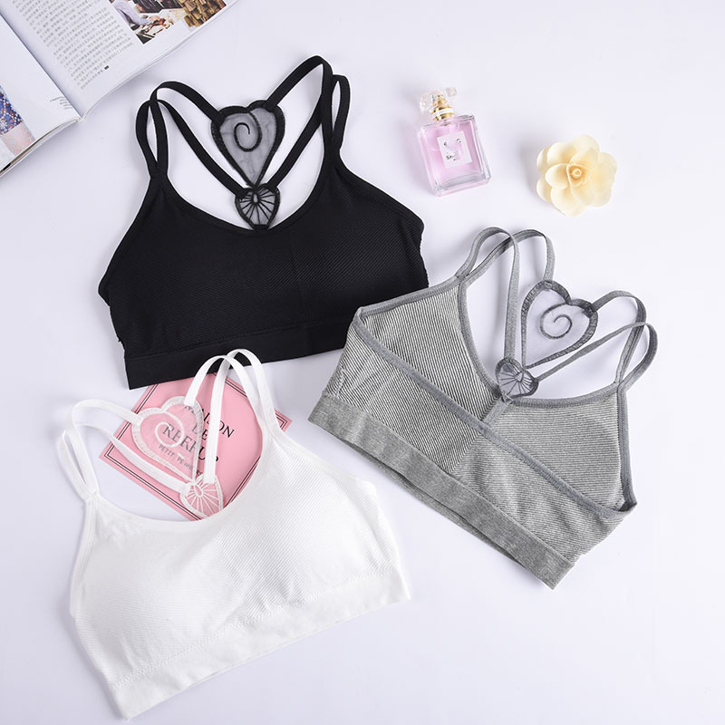 One piece breathable sponge running Yoga thread beauty back vest for ladies seamless sports bra 6656 full figure