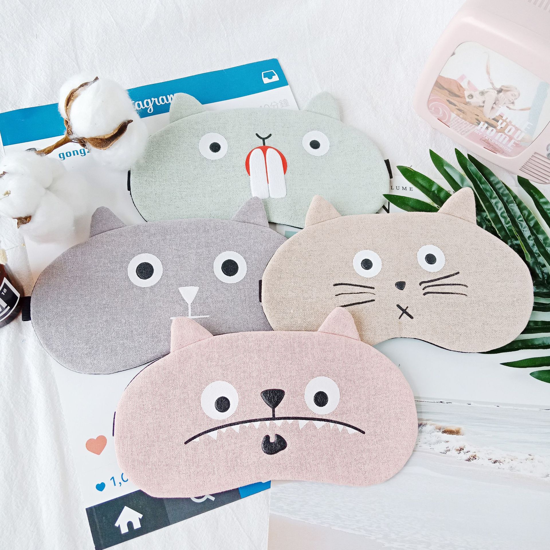 Sleep shading cold hot compress ice cotton and flax breathable eye mask manufacturers wholesale