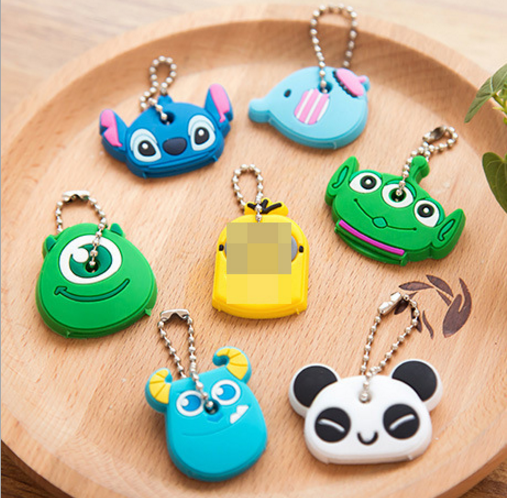 Korean version cute animal key case cartoon soft rubber key case key chain pendant