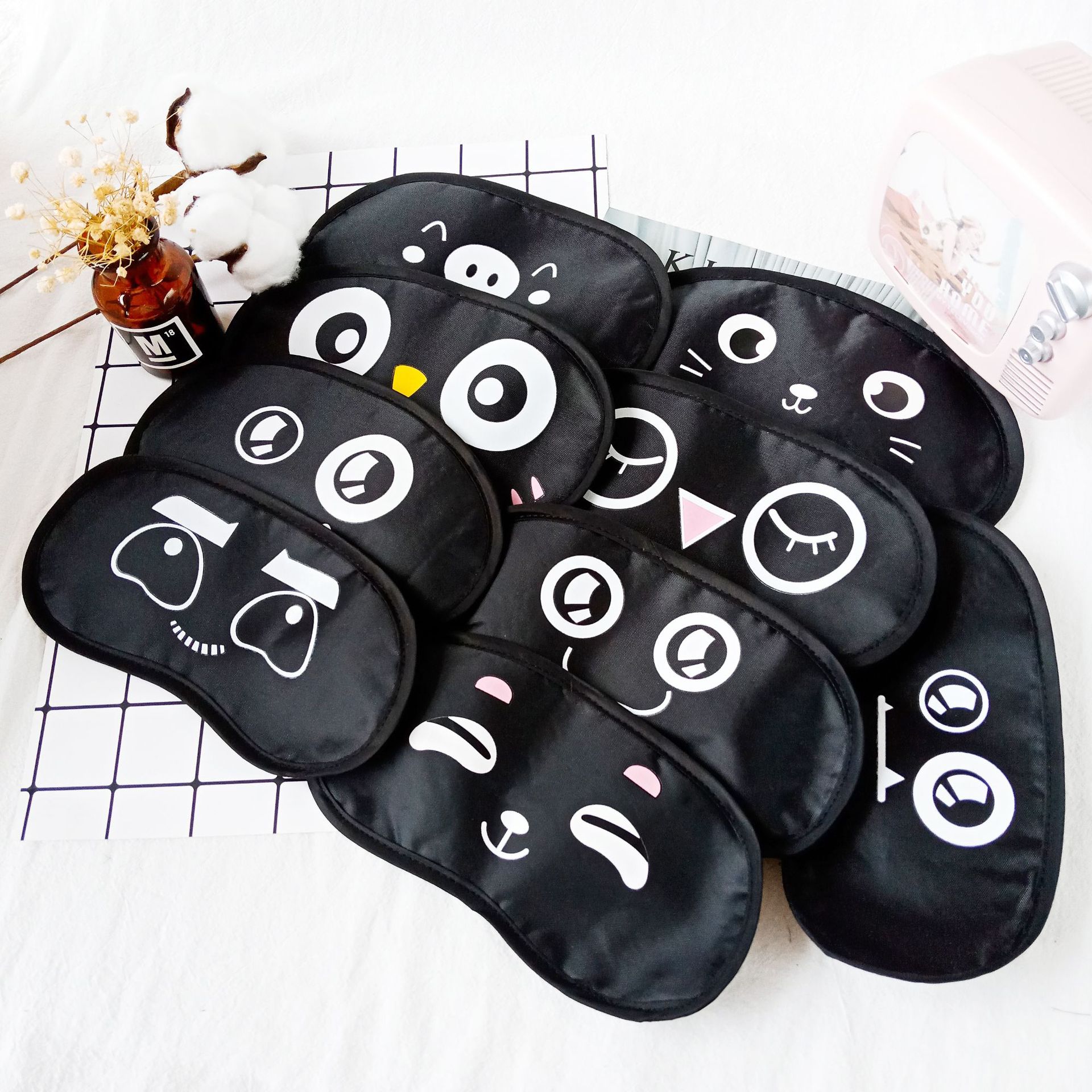 创意黑色表情护眼罩 卡通搞怪遮光眼罩时尚冰袋睡眠眼罩 厂家定制