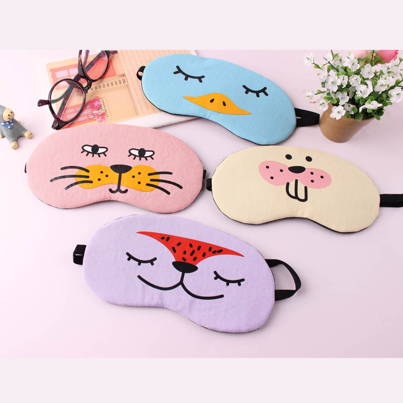 Cute animal face padded sleep mask ice pack cartoon children's eye mask custom