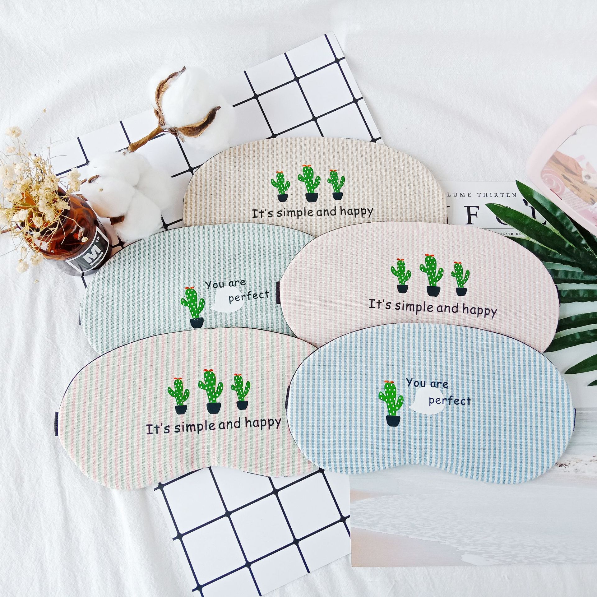 Ice compress sleep cotton and linen cute cartoon light-blocking sleep wonder eye mask