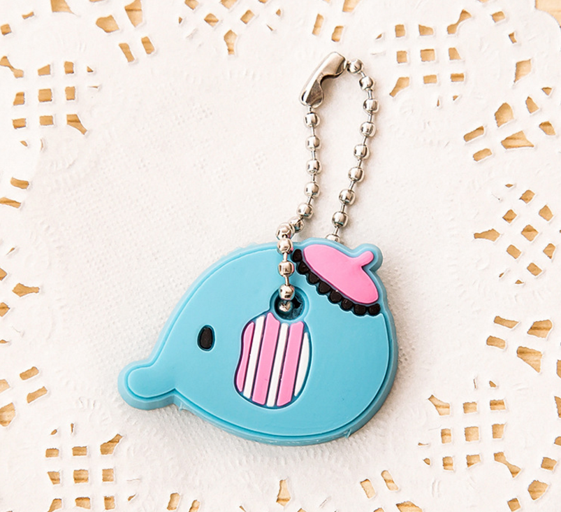 Korean version cute animal key case cartoon soft rubber key case key chain pendant details Picture