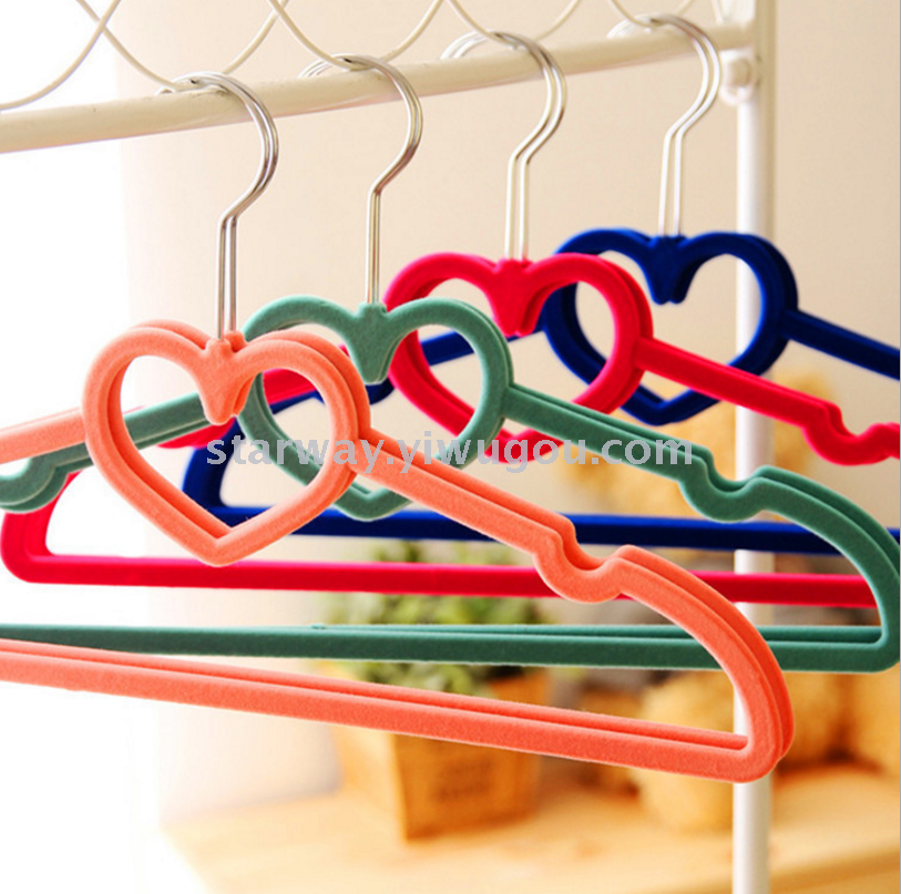 衣架 植绒防滑衣架 魔术衣架 晾衣架 爱心衣架产品图