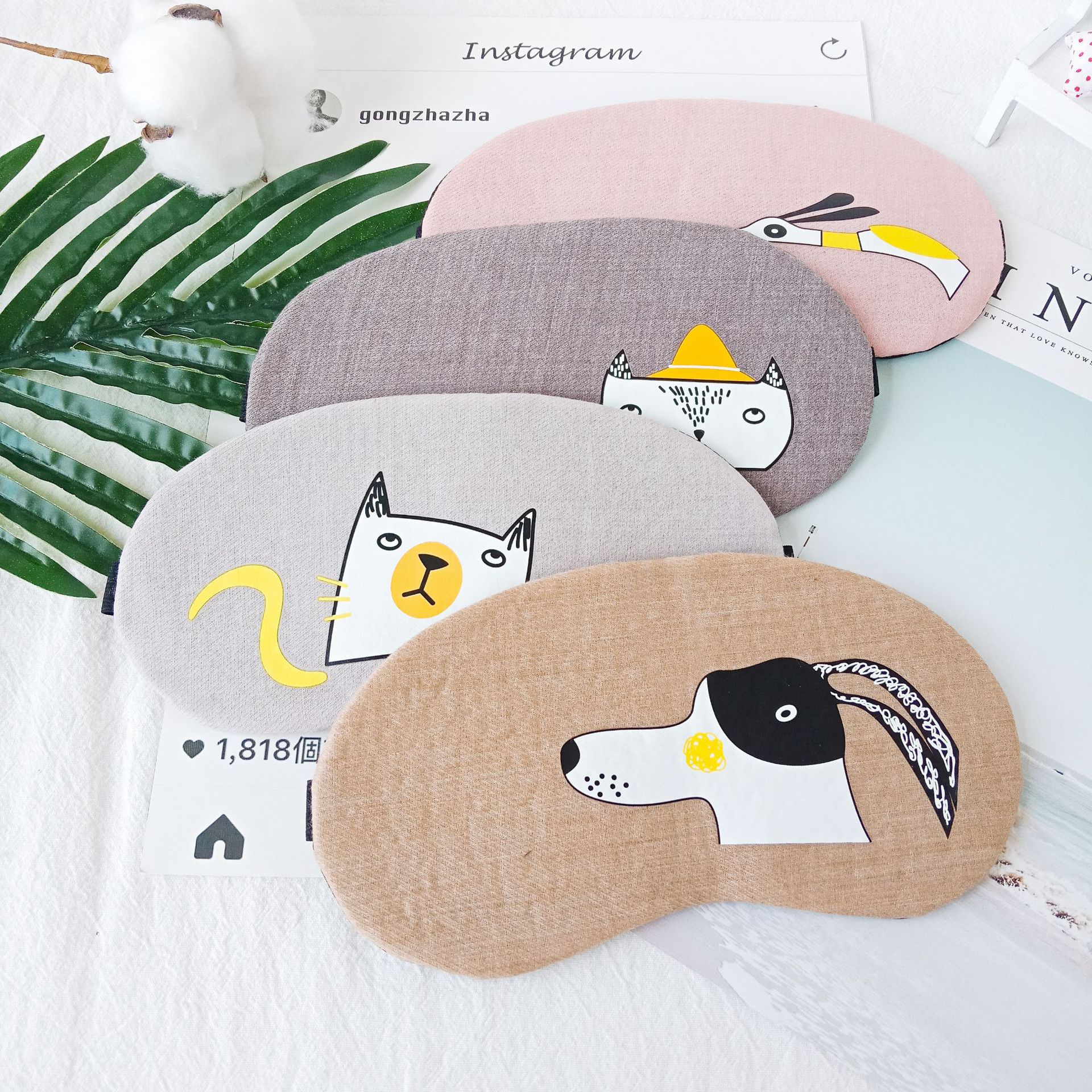 Cute cartoon animal sleep shading eye mask, cold and hot compress ice eye mask, cotton and linen breathable eye mask manufacturer wholesale Application Scenario