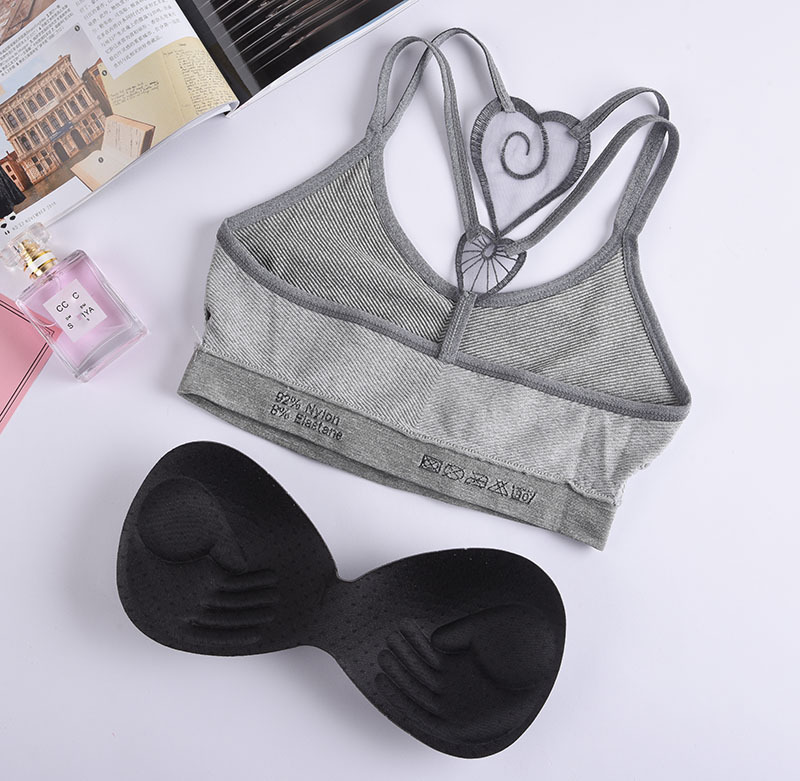 One piece breathable sponge running Yoga thread beauty back vest for ladies seamless sports bra 6656 Specification drawing