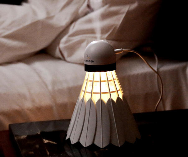Mini USB badminton humidificador casa oficina escritorio hidratación humidificador silencioso pequeña luz de la noche Specification image