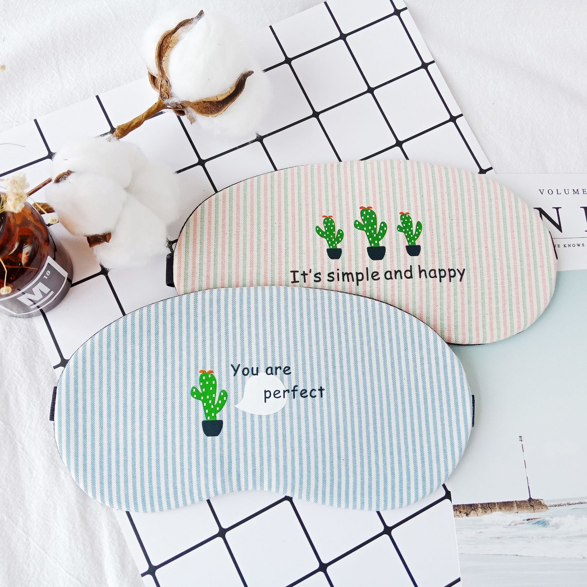 Ice compress sleep cotton and linen cute cartoon light-blocking sleep wonder eye mask Specification image