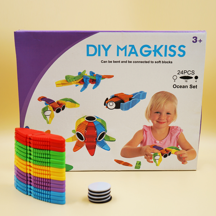 厂家批发直销 新款24PCS开发儿童智力磁力积木片 儿童玩具