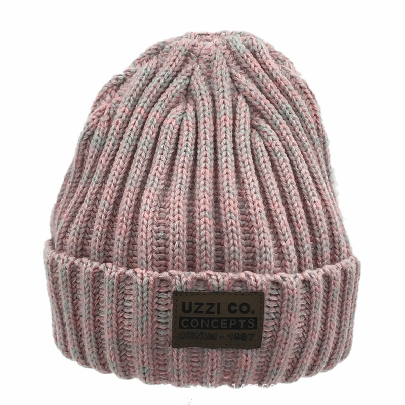2017 New style of women's autumn and winter color-matched warm outdoor Korean-style fashionable patchwork knitted hat and woolen hat trendy brand