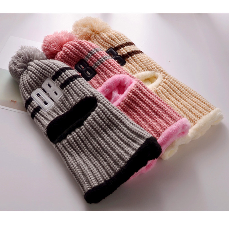 South Korea thickened riding wool hat hipster lovely winter plus fleece ear cap cycling warm bib one hat thumbnail