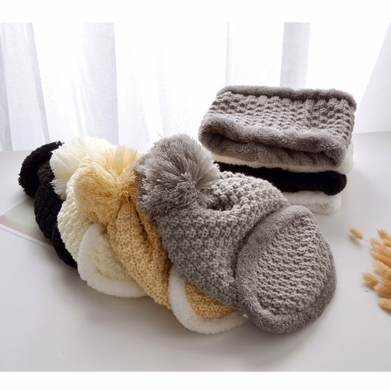 Cycling hat for women winter wool knit hat thickened warm hat face mask ear protection hat new hat for women autumn and winter days